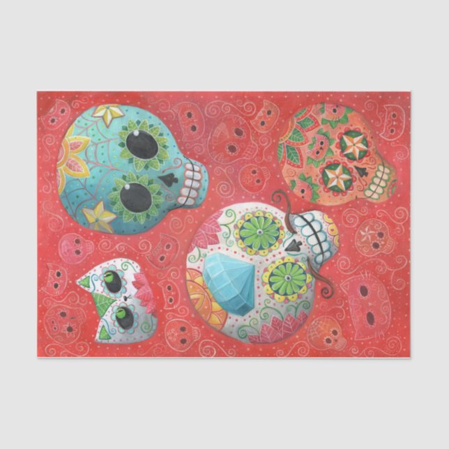 Papel De Seda De três dias dos crânios inoperantes (Frente )