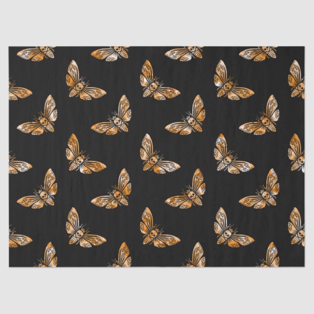 Papel De Seda Death's Head Moth Pattern (Frente )