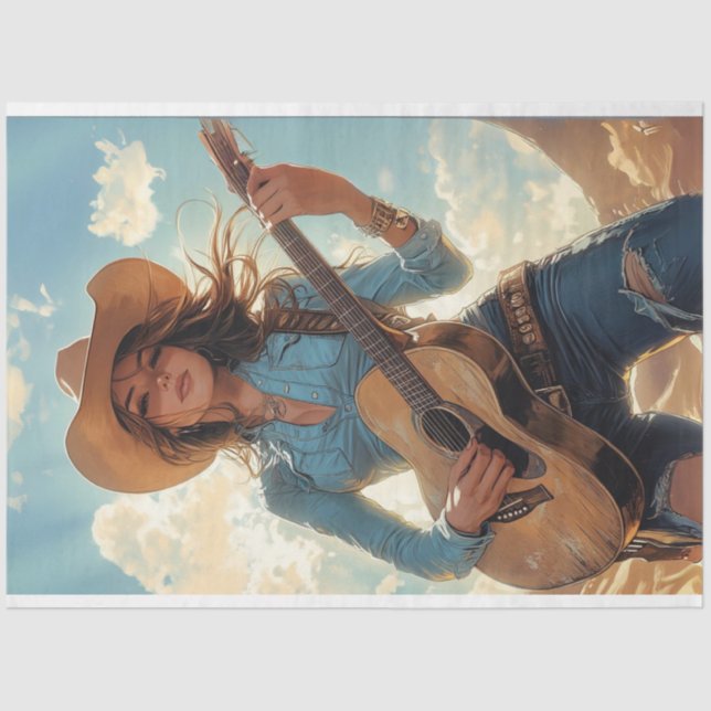 Papel De Seda Debbie Guitarista do Personagem de Descaptação (Frente )