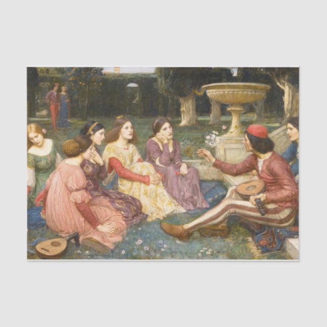 Papel De Seda Decameron por John William Waterhouse (Frente )