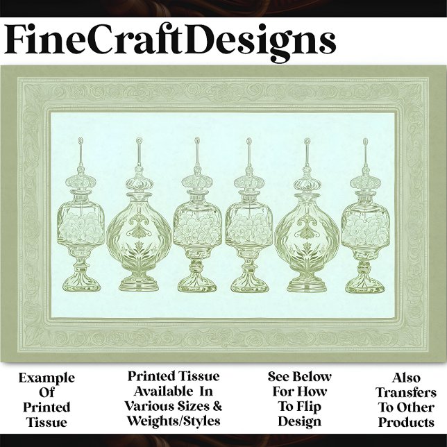 Papel De Seda Decantadores de Garrafas de Perfume Verde de Sage (Criador carregado)