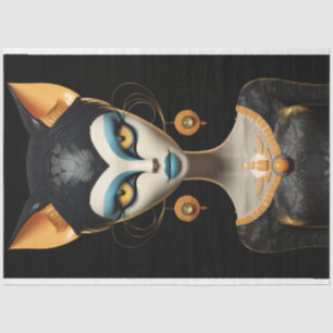 Papel De Seda Deco Art Feline Orange Eyes Decoupage