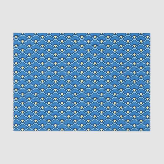 Papel De Seda Deco Chinês Espalhaços, Ocean Blue e Indigo (Frente )