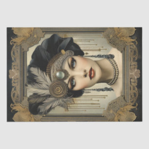 Papel De Seda Deco de Arte da Menina Flapper de 1920