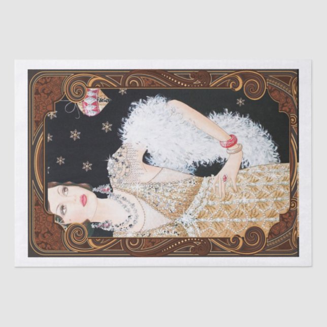 Papel De Seda Deco de Arte da Mulher de Natal (Frente )