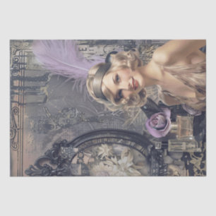 Papel De Seda Deco de Arte de Menina Flapper Perfume de 1920