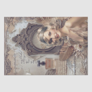 Papel De Seda Deco de Arte de Menina Flapper Perfume de 1920