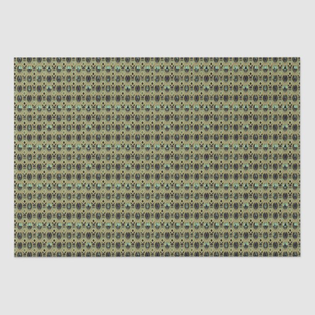 Papel De Seda Deco de Arte Dourada e Esmeralda (Frente )