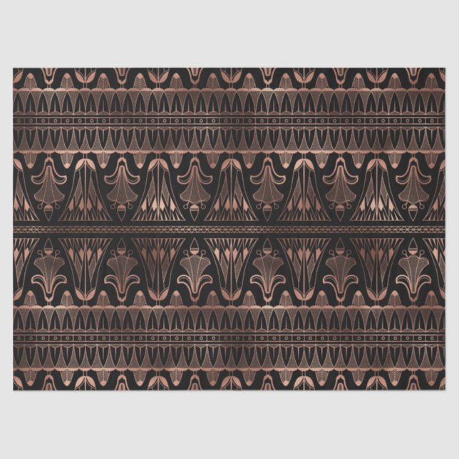 Papel De Seda Deco de Arte Dourada rosa sobre a Desnuvem Negra (Frente )