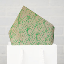 Papel De Seda Deco de Arte Verde Distante