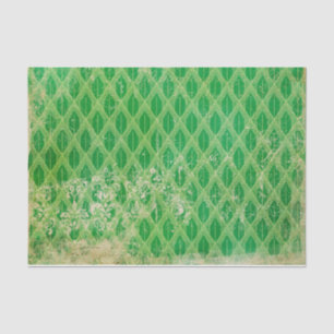 Papel De Seda Deco de Arte Verde e Dourada