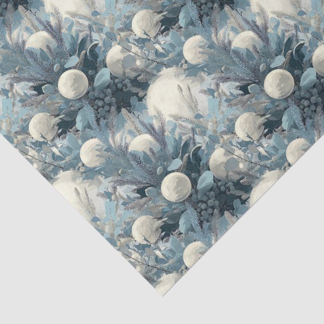Papel De Seda Deco Yuletide | Botânicos de Inverno Natal (Detalhes)