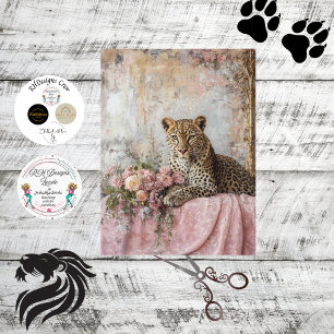 Papel De Seda Decodificação de Buquês-Leopardo Majestoso Couve