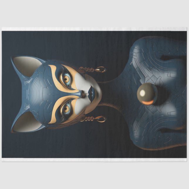 Papel De Seda Decodificação de Gato de Arte (Frente )