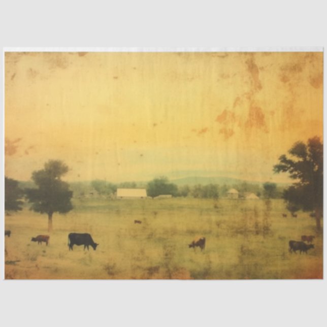 Papel De Seda Decompagação de Vaca de Cozinha de Farmhouse (Frente )