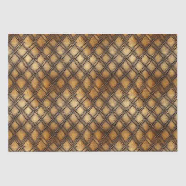 PAPEL DE SEDA DECOPAGAÇÃO MÉDIA DOURADA DO METAL MADEIRO (Frente )