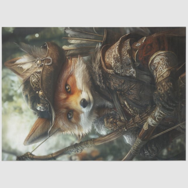 Papel De Seda Decopage Red Fox como Robin Hood da Floresta (Frente )