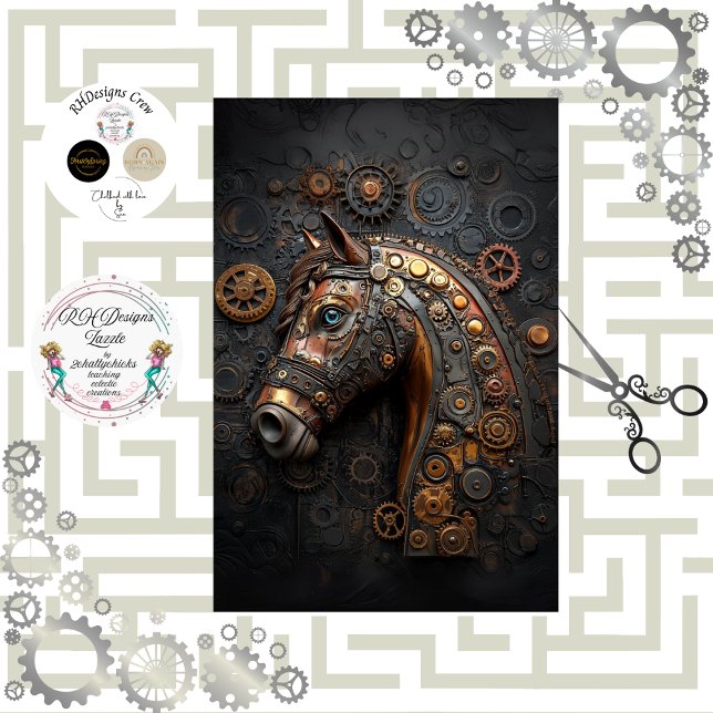Papel De Seda Decopage Steampunk Iron Horse (Criador carregado)