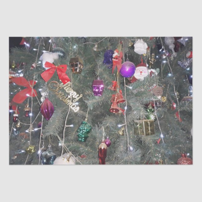 Papel De Seda Decoração da árvore de Natal (Frente )