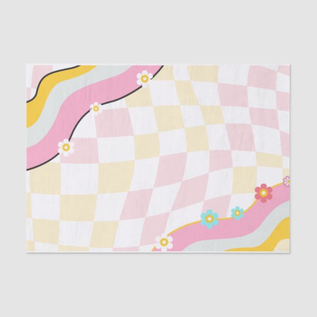 Papel De Seda Decoração de Despedida de Solteira Groovy e Bebida (Frente )