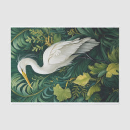 Papel De Seda Decoração de Grou Branco Esbelto e Empinado