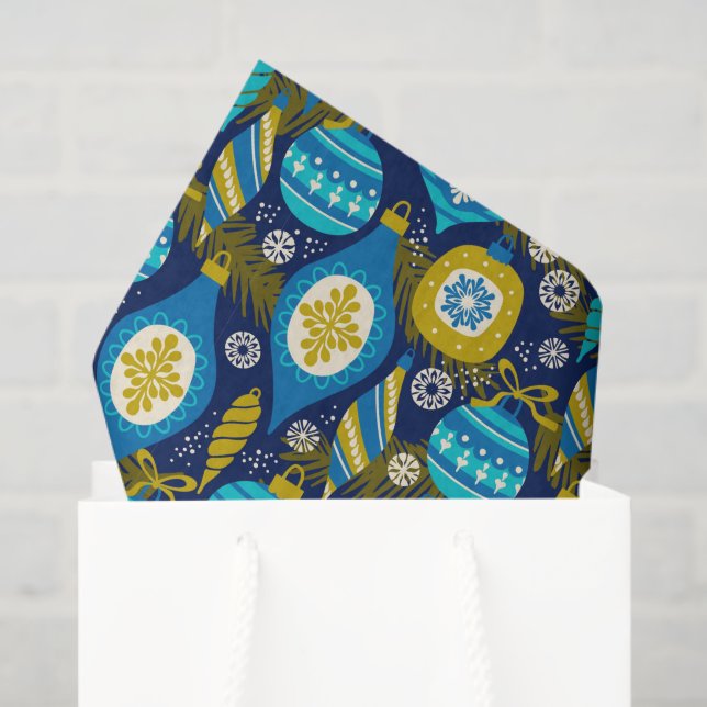 Papel De Seda Decorações de Natal Ornamentos de Férias Azuis (Sacola de presentes)