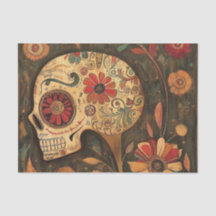 Decorated Autumn Day Of The Dead Skull