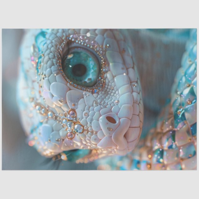 Papel De Seda Decouapge Crystal & Jewel Adorted Teal Cobra (Frente )