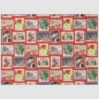 Papel De Seda Decoupag Cartão Postal de Natal Vintage