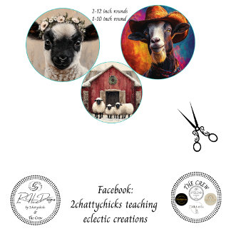 Papel De Seda Decoupage 12 & 10" Animais de Fazenda Redondos