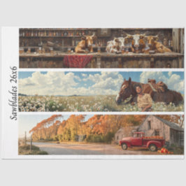 Papel De Seda Decoupage 26x6" Handsaw Rustic Wall Art Designs