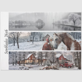 Papel De Seda Decoupage 26x6" Winter Collection Handsaw Designs