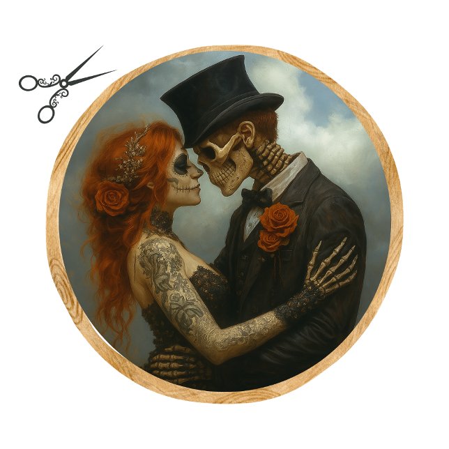 Papel De Seda Decoupage 2 Skeleton Lovers Getting Married  (Criador carregado)