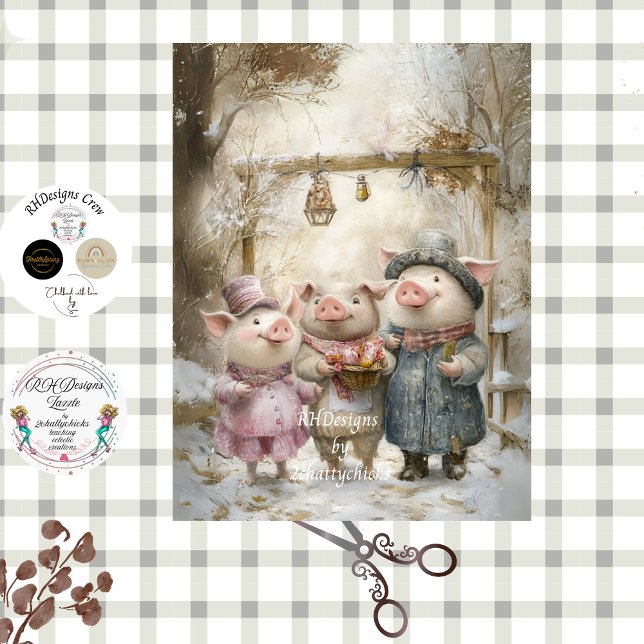 Papel De Seda Decoupage 3 Little Pigs Story Book Forest  (Criador carregado)