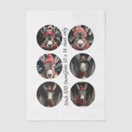 Papel De Seda Decoupage 3" Moldes de Globo de Neve Burricos Capr