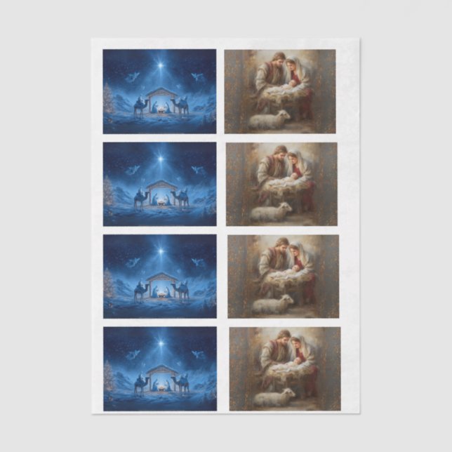 Papel De Seda Decoupage 3" Snow Globe & Frame 4x3"-10x14paper (Frente )