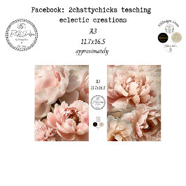 Papel De Seda Decoupage A3 Botanical Peach Designs Scrapbooking