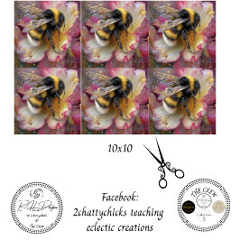 Papel De Seda Decoupage Abelha Floral Rosa 10x10