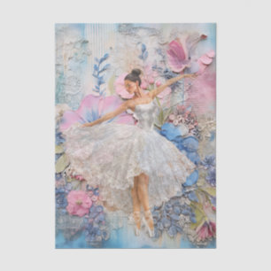 Papel De Seda Decoupage Abstrato Floral Vintage Dançarina de Bal