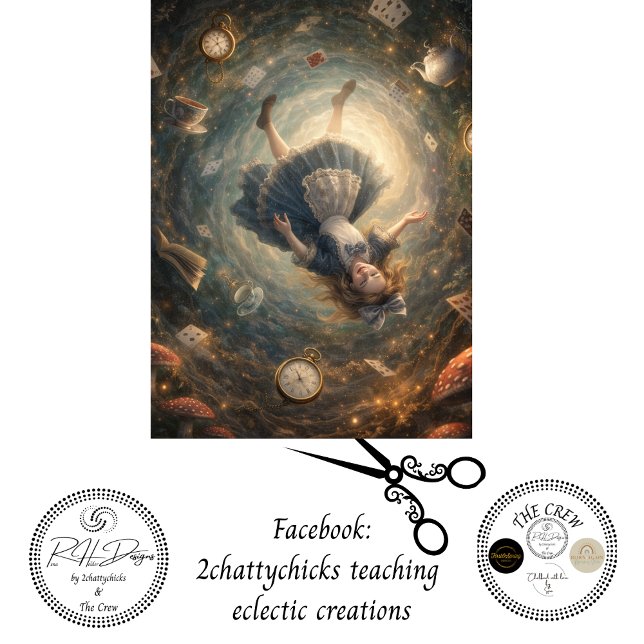 Papel De Seda Decoupage Adventurous Fall Into Rabbit Hole (Criador carregado)