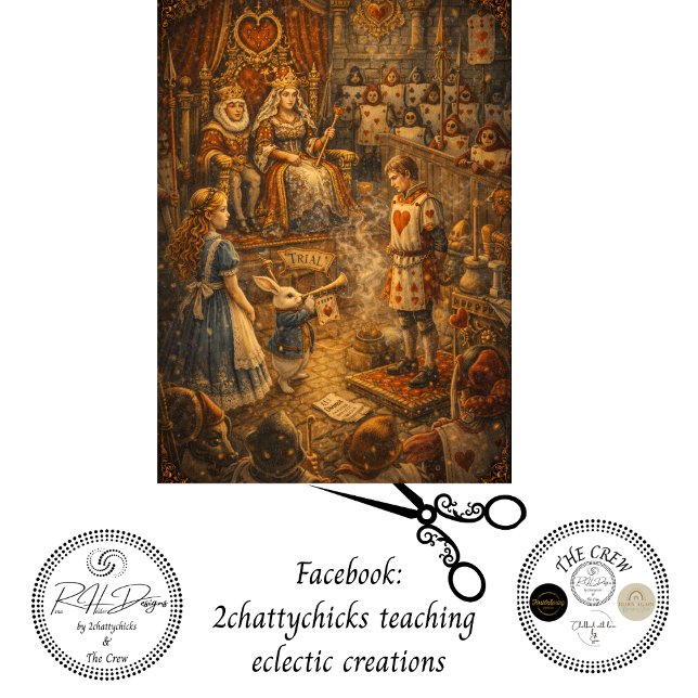 Papel De Seda Decoupage Alices Royal  Court Room Drama (Criador carregado)