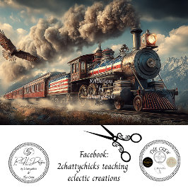 Papel De Seda Decoupage American Locomotive With Flag & Eagle