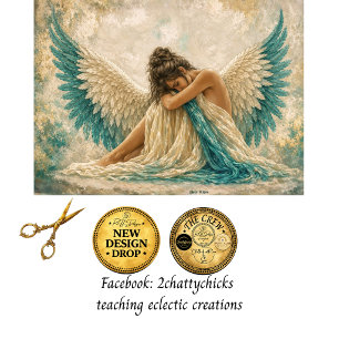 Papel De Seda Decoupage Anjo Alado Turquesa Arte Etérea