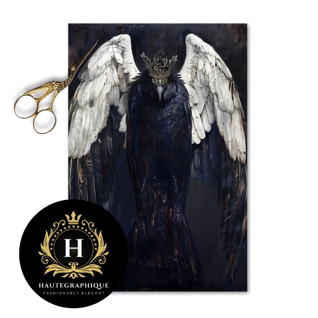Papel De Seda Decoupage Anjo Corvo Gótico   (Criador carregado)