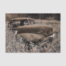 Decoupage antiga da Sepia Carro vintage