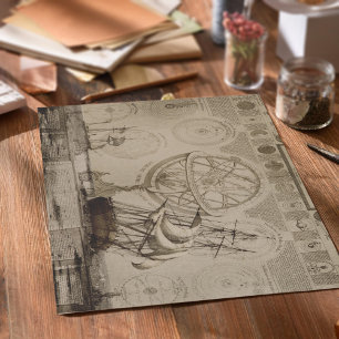 Papel De Seda Decoupage Antiquada da Vintagem Náutica