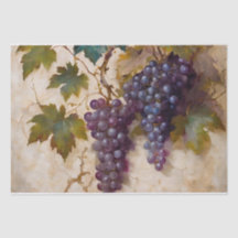 Decoupage Aquarela de Uvas e Vinhas