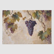 Decoupage Aquarela de Uvas e Vinhas