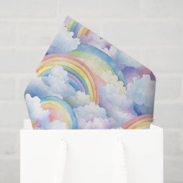 Papel de seda decoupage arco-íris, aquarela