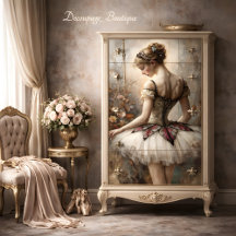 Decoupage Artística Bailarina Rosa Vintage